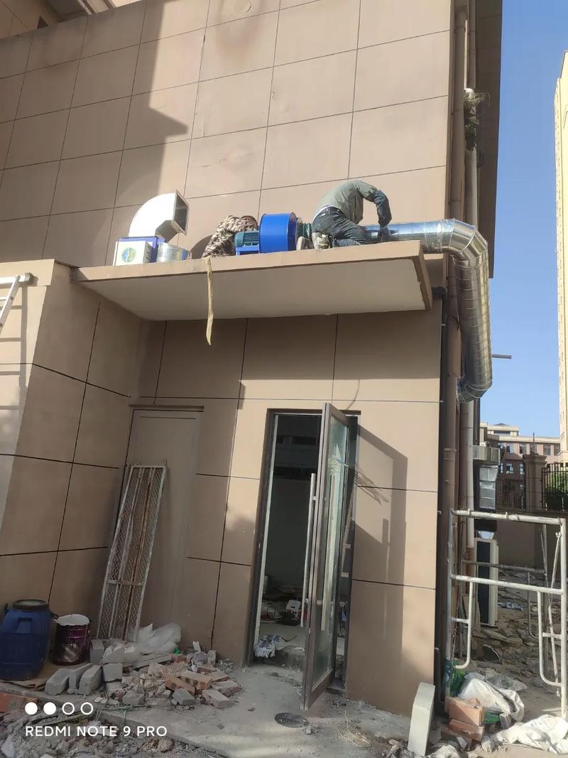 瑶海区饭店排烟管道安装#油烟机尺寸怎么预留 #厨房排烟管设计